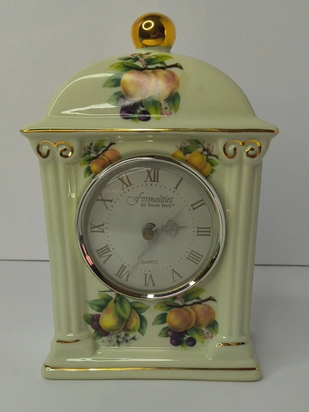Fruity Mantel Clock By Baum Bros
